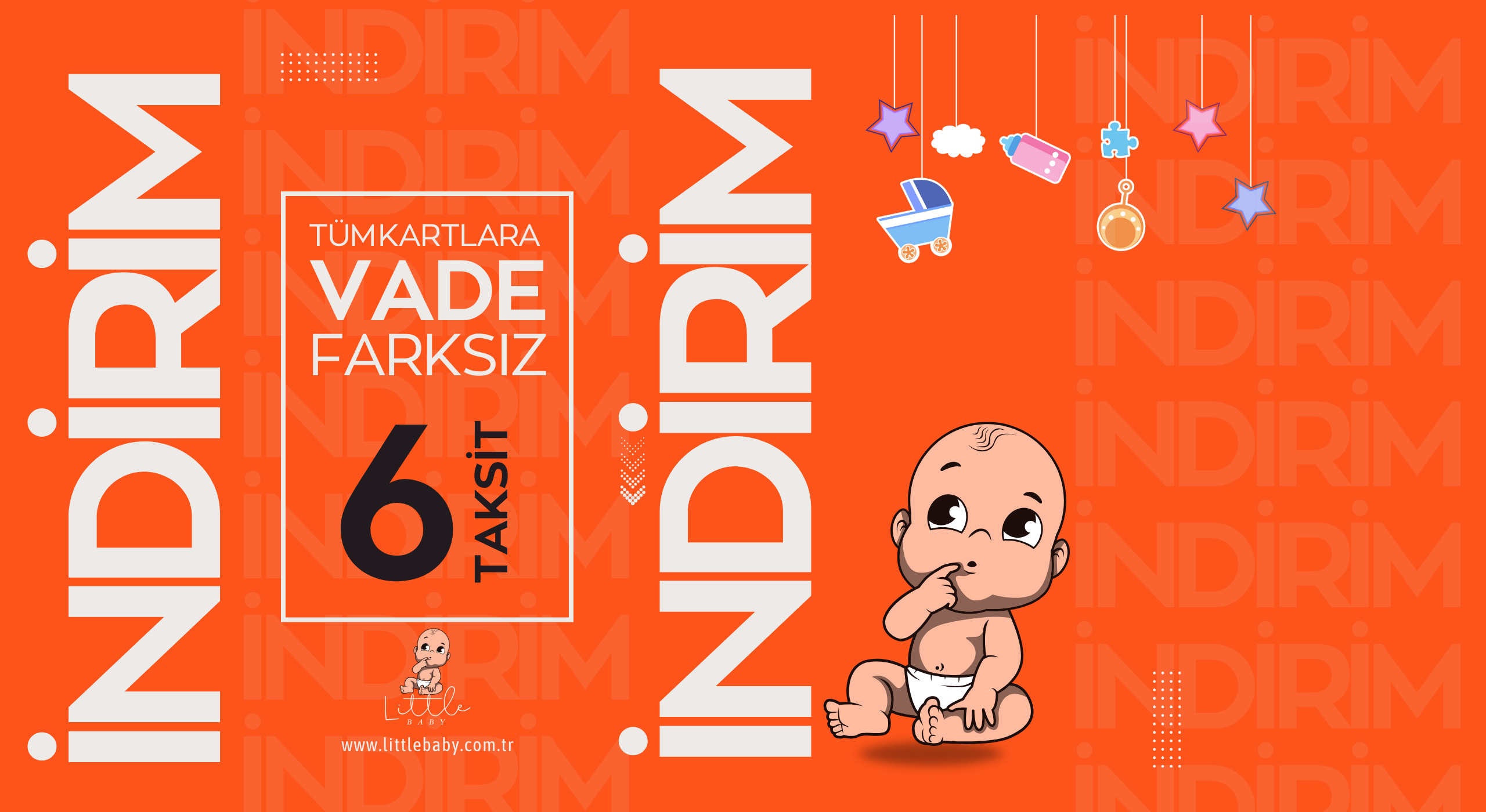 2560x1400, turuncu arkaplan, vade farksız 6 taksit, indirim, 6 taksit, littlebaby, indirim, bebek ürünleri, ürün görseli, webp osya biçimi